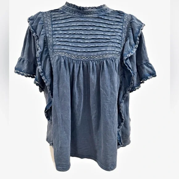 Free People | Le Femme Ruffled Crochet Top - 100%  Cotton - Romantic - Feminine - Picture 2 of 13